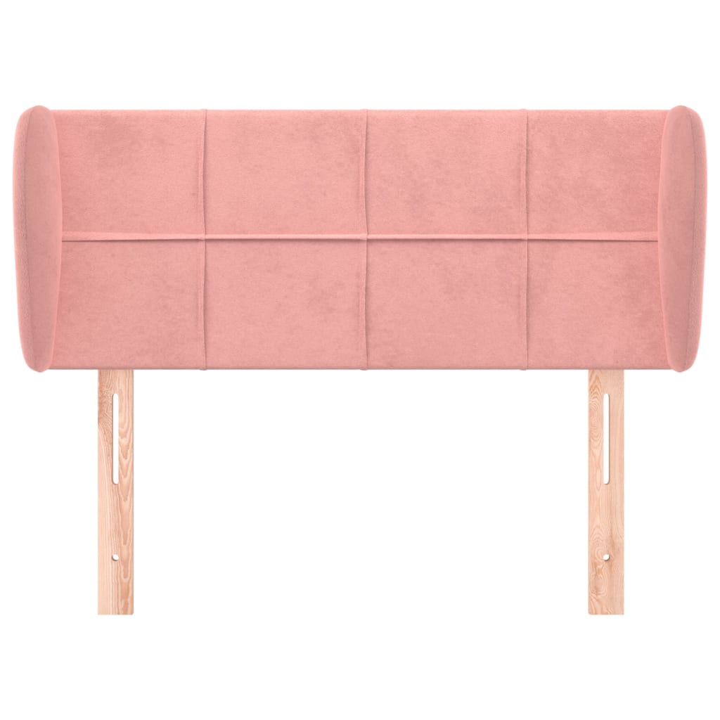 vidaXL Tête de lit à oreilles Rose 103x23x78/88 cm Velours