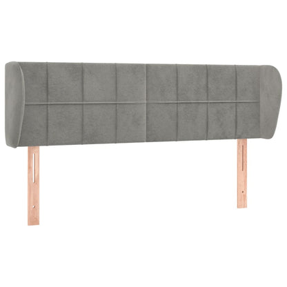 vidaXL Tête de lit à oreilles Gris clair 147x23x78/88 cm Velours