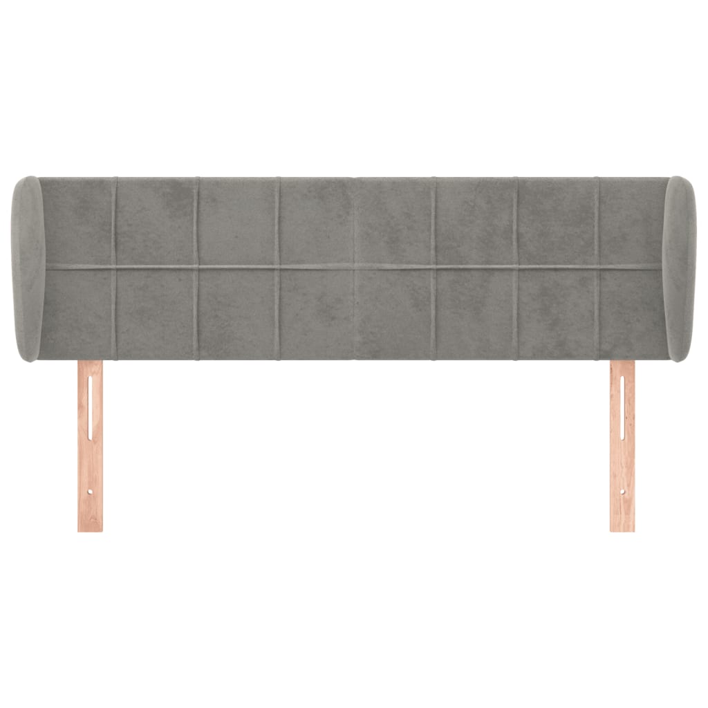 vidaXL Tête de lit à oreilles Gris clair 147x23x78/88 cm Velours
