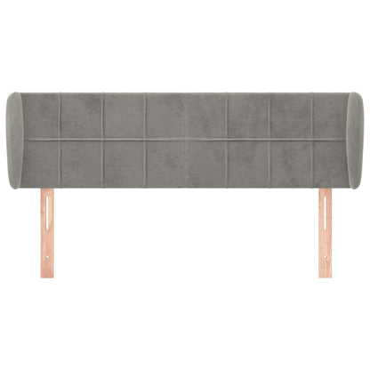 vidaXL Tête de lit à oreilles Gris clair 147x23x78/88 cm Velours