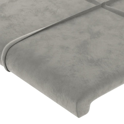 vidaXL Tête de lit à oreilles Gris clair 147x23x78/88 cm Velours
