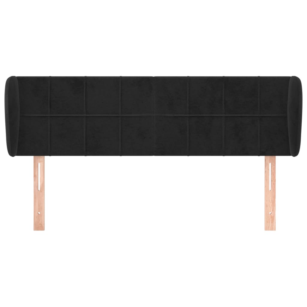vidaXL Tête de lit à oreilles Noir 147x23x78/88 cm Velours
