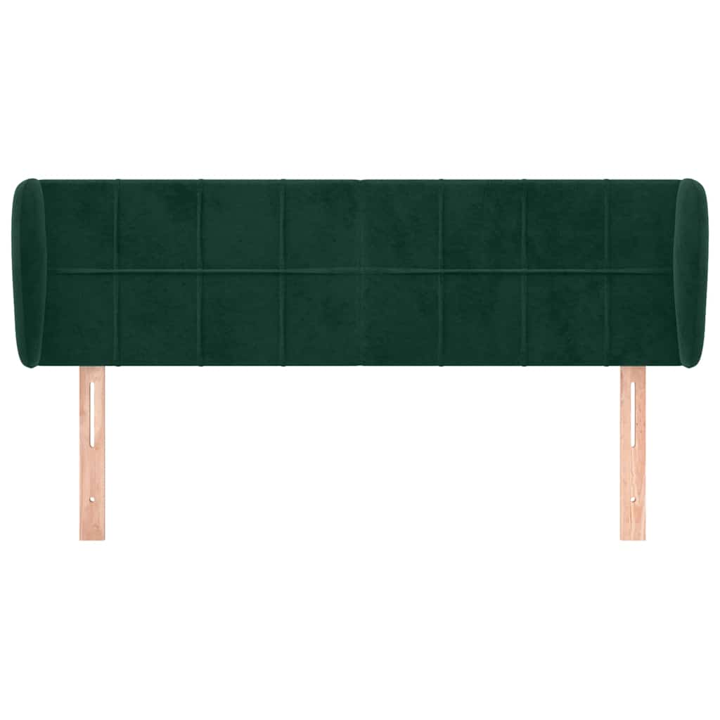 vidaXL Kopfteil mit Ohren Dunkelgrün 147x23x78/88 cm Samt