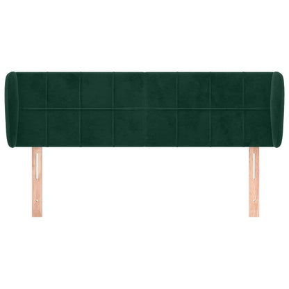 vidaXL Kopfteil mit Ohren Dunkelgrün 147x23x78/88 cm Samt
