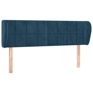 vidaXL Tête de lit avec oreilles Bleu foncé 147x23x78/88 cm Velours