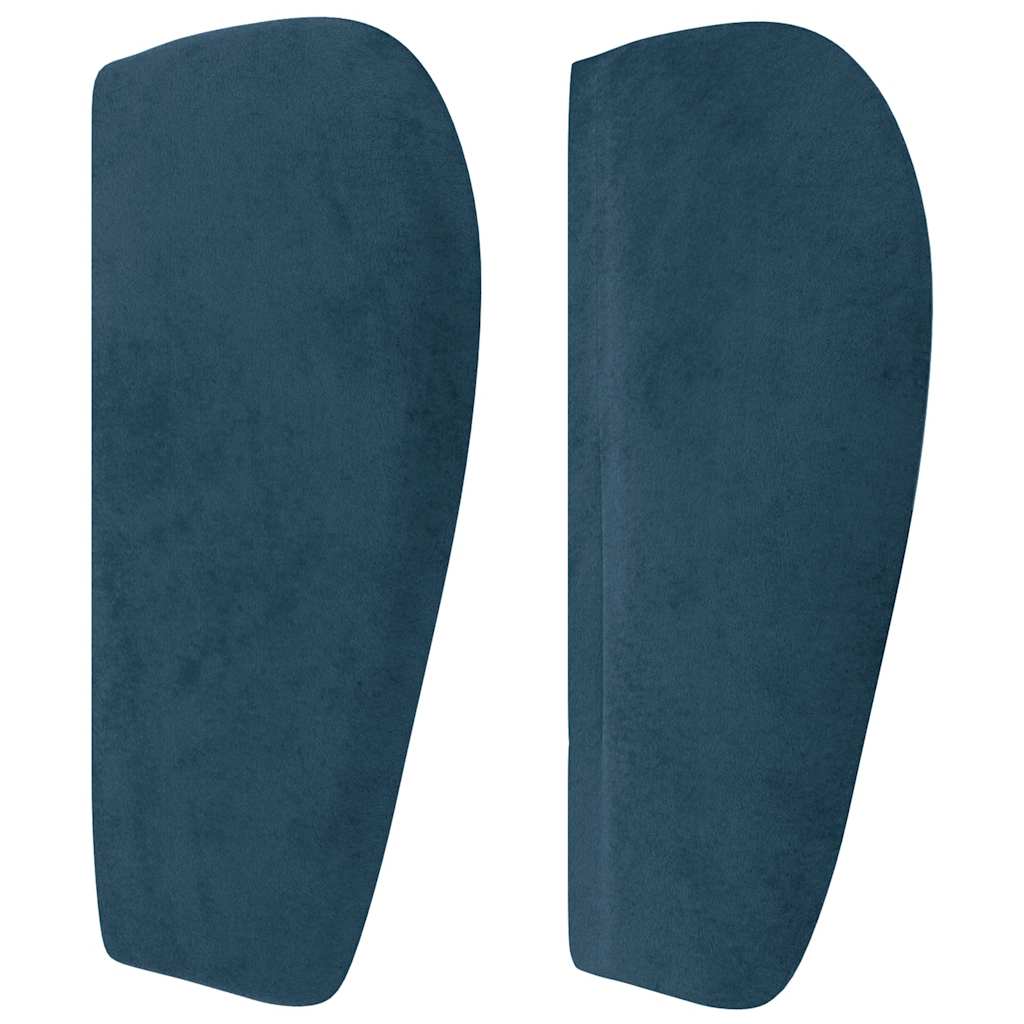 vidaXL Tête de lit avec oreilles Bleu foncé 147x23x78/88 cm Velours
