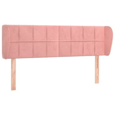 vidaXL Tête de lit à oreilles Rose 147x23x78/88 cm Velours