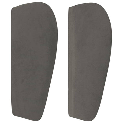 vidaXL Tête de lit à oreilles Gris foncé 163x23x78/88 cm Velours