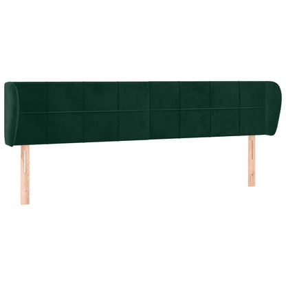 vidaXL Kopfteil mit Ohren Dunkelgrün 163x23x78/88 cm Samt