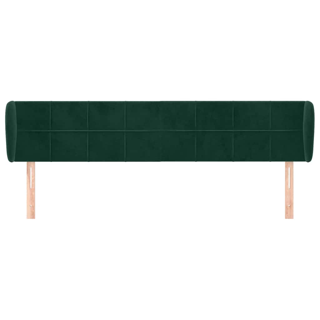 vidaXL Kopfteil mit Ohren Dunkelgrün 163x23x78/88 cm Samt