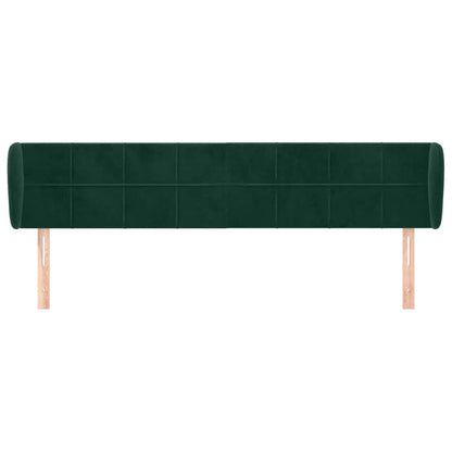vidaXL Kopfteil mit Ohren Dunkelgrün 163x23x78/88 cm Samt
