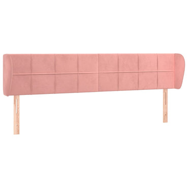 vidaXL Tête de lit à oreilles Rose 163x23x78/88 cm Velours
