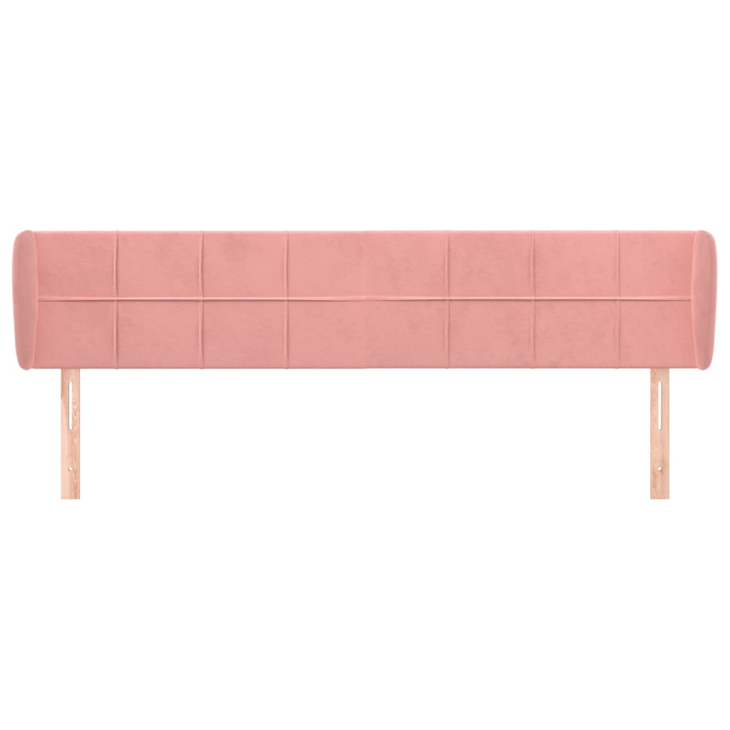 vidaXL Kopfteil mit Ohren Rosa 163x23x78/88 cm Samt