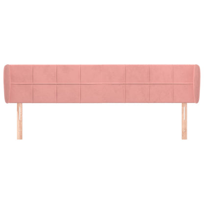 vidaXL Kopfteil mit Ohren Rosa 163x23x78/88 cm Samt