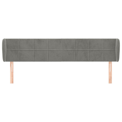 vidaXL Kopfteil mit Ohren Hellgrau 183x23x78/88 cm Samt
