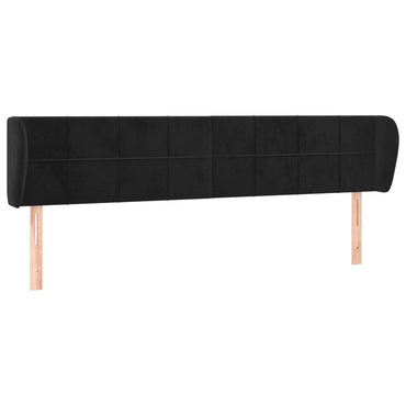 vidaXL Tête de lit à oreilles Noir 183x23x78/88 cm Velours