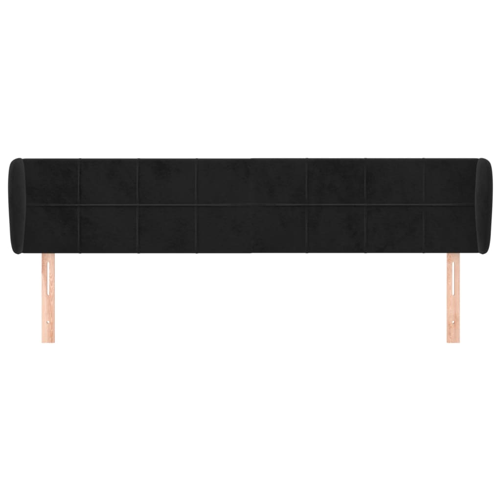 vidaXL Tête de lit à oreilles Noir 183x23x78/88 cm Velours