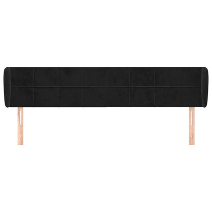 vidaXL Tête de lit à oreilles Noir 183x23x78/88 cm Velours