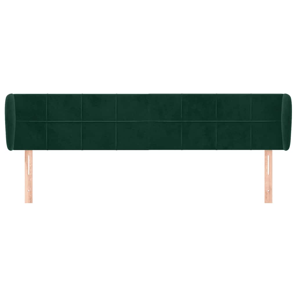 vidaXL Tête de lit à oreilles Vert foncé 183x23x78/88 cm Velours