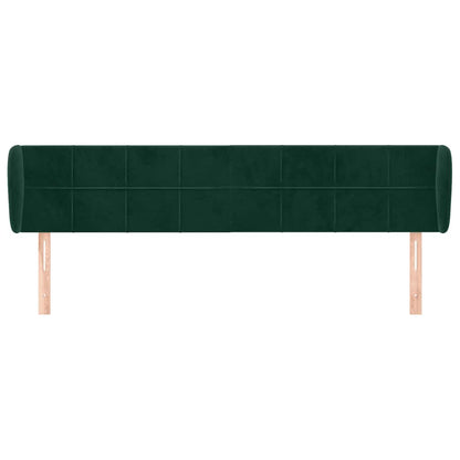 vidaXL Tête de lit à oreilles Vert foncé 183x23x78/88 cm Velours