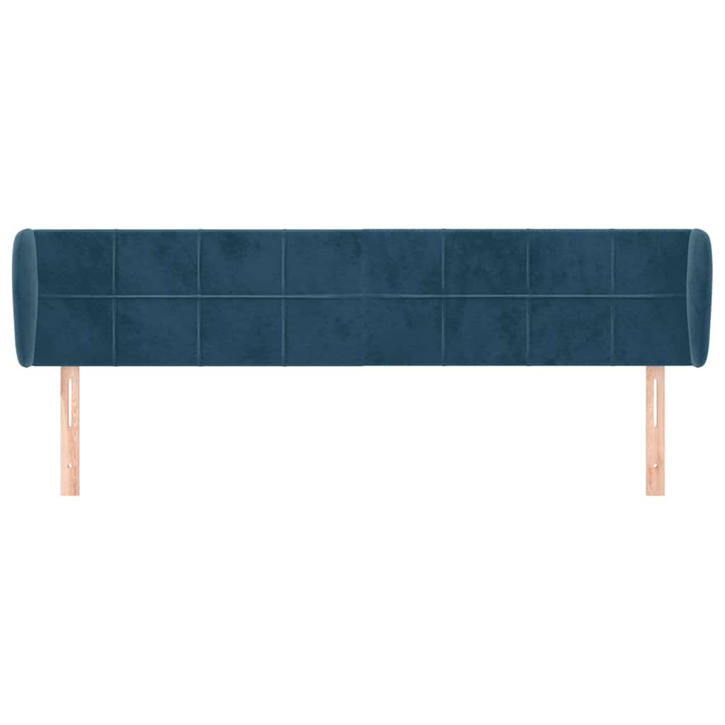 vidaXL Tête de lit à oreilles Bleu foncé 183x23x78/88 cm Velours