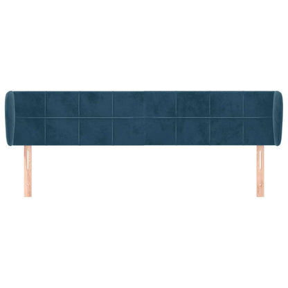 vidaXL Tête de lit à oreilles Bleu foncé 183x23x78/88 cm Velours