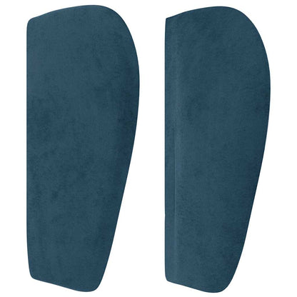 vidaXL Tête de lit à oreilles Bleu foncé 183x23x78/88 cm Velours