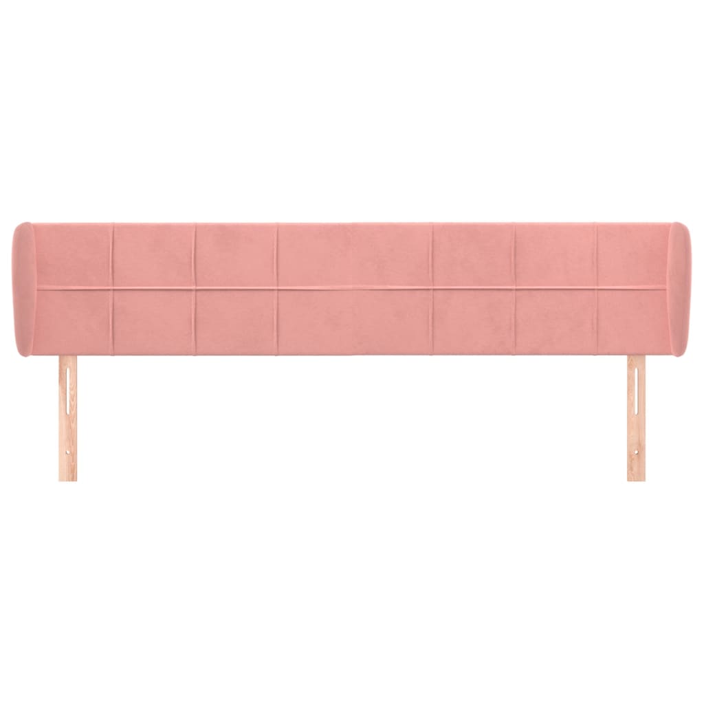 vidaXL Tête de lit avec oreilles rose 183x23x78/88 cm velours