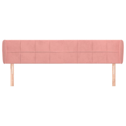 vidaXL Tête de lit avec oreilles rose 183x23x78/88 cm velours