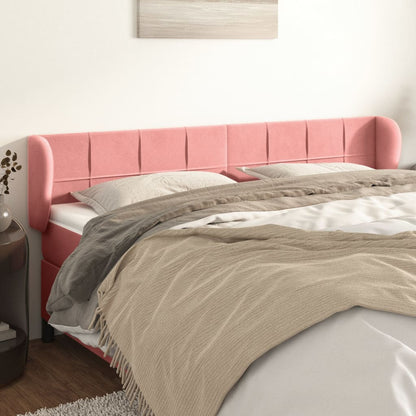 vidaXL Tête de lit avec oreilles rose 183x23x78/88 cm velours