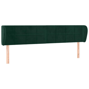 vidaXL Tête de lit à oreilles Vert foncé 203x23x78/88 cm Velours