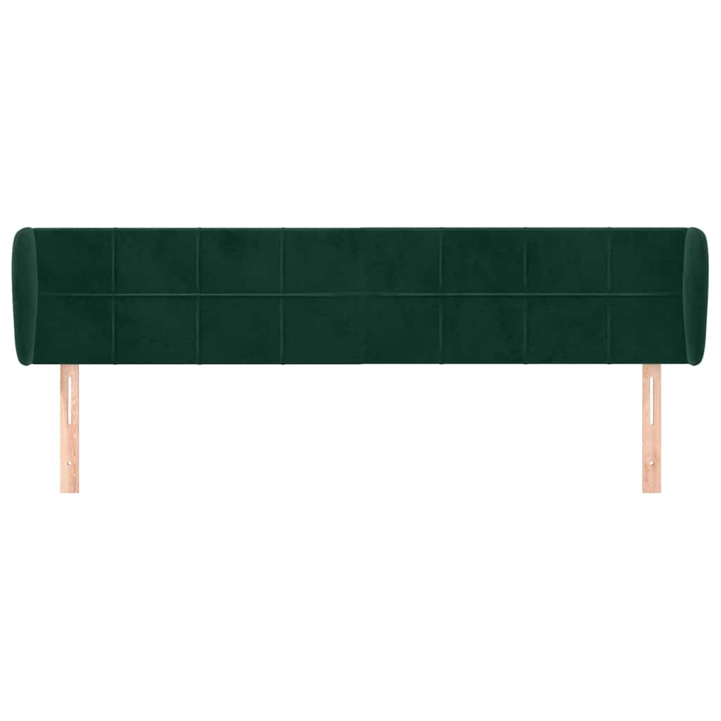 vidaXL Tête de lit à oreilles Vert foncé 203x23x78/88 cm Velours