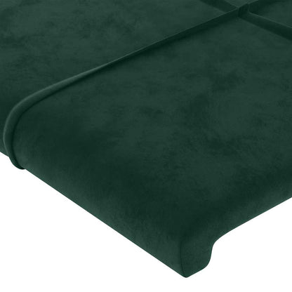 vidaXL Tête de lit à oreilles Vert foncé 203x23x78/88 cm Velours