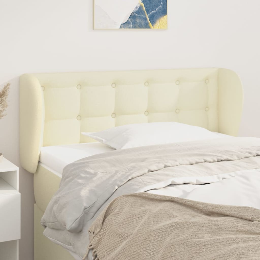 vidaXL Tête de lit à oreilles crème 83x23x78/88 cm similicuir