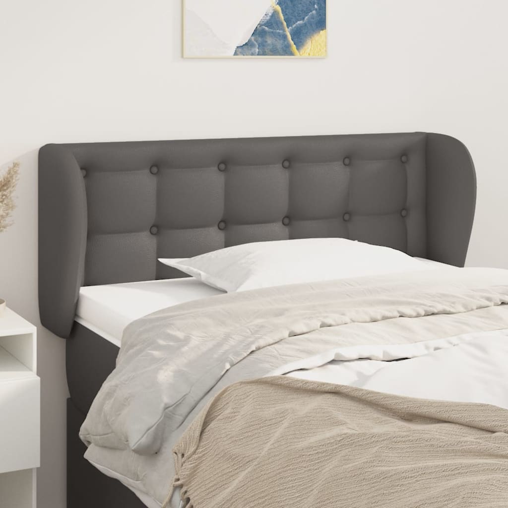 vidaXL Tête de lit à oreilles Gris 83x23x78/88 cm Similicuir