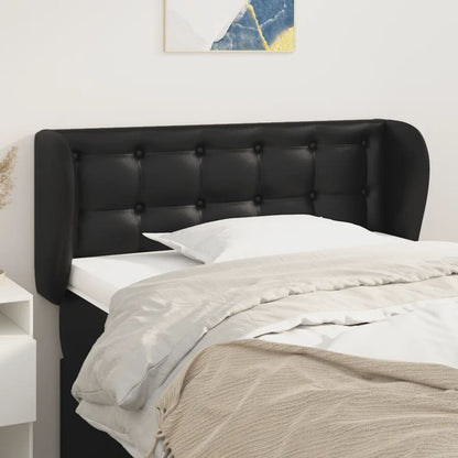 vidaXL Tête de lit à oreilles Noir 93x23x78/88 cm Similicuir