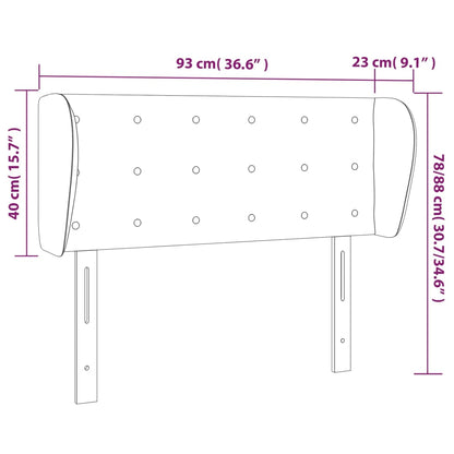 vidaXL Tête de lit à oreilles Blanc 93x23x78/88 cm Similicuir