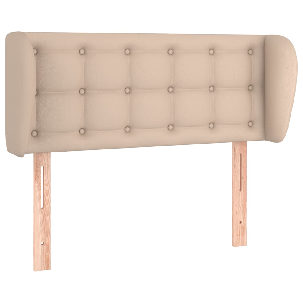 vidaXL Kopfteil mit Ohren Cappuccino-Braun 93x23x78/88 cm Kunstleder