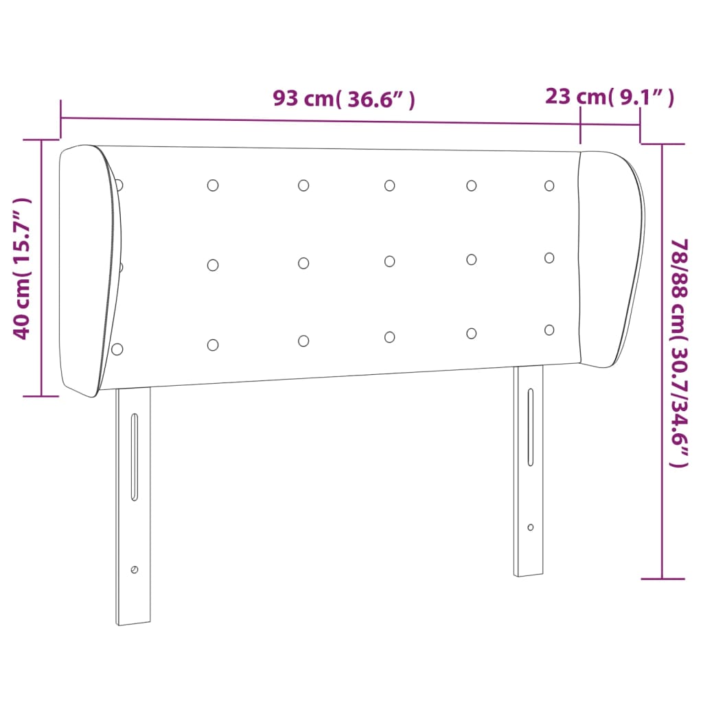 vidaXL Kopfteil mit Ohren Cappuccino-Braun 93x23x78/88 cm Kunstleder