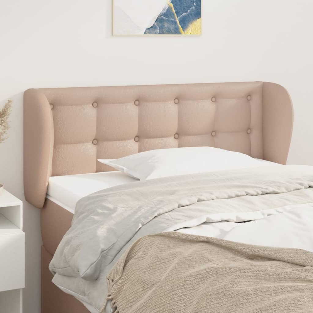 vidaXL Kopfteil mit Ohren Cappuccino-Braun 93x23x78/88 cm Kunstleder