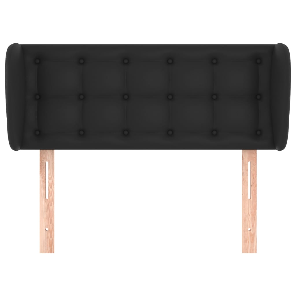 vidaXL Kopfteil mit Ohren Schwarz 103x23x78/88 cm Kunstleder