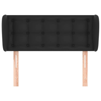 vidaXL Kopfteil mit Ohren Schwarz 103x23x78/88 cm Kunstleder
