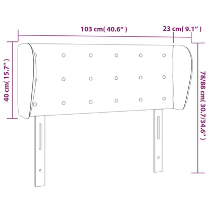 vidaXL Kopfteil mit Ohren Schwarz 103x23x78/88 cm Kunstleder