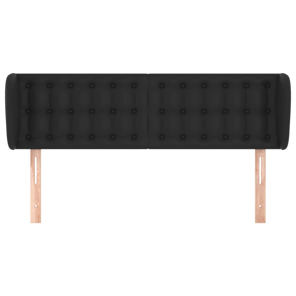 vidaXL Tête de lit à oreilles Noir 147x23x78/88 cm Similicuir