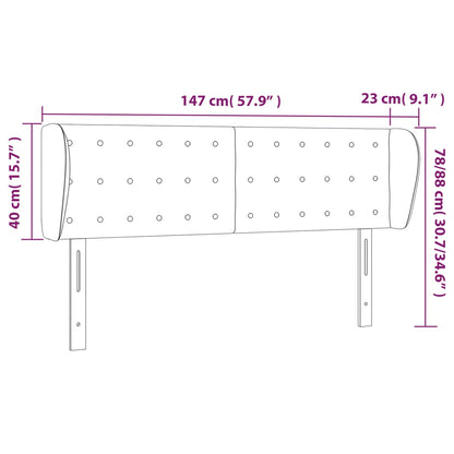 vidaXL Tête de lit à oreilles Crème 147x23x78/88 cm Similicuir