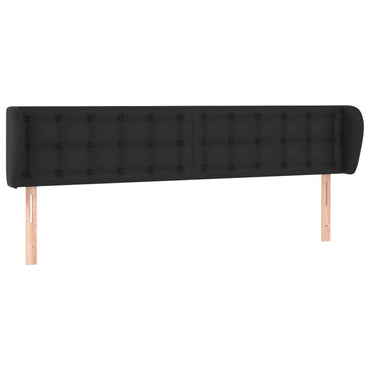 vidaXL Tête de lit à oreilles Noir 163x23x78/88 cm Similicuir