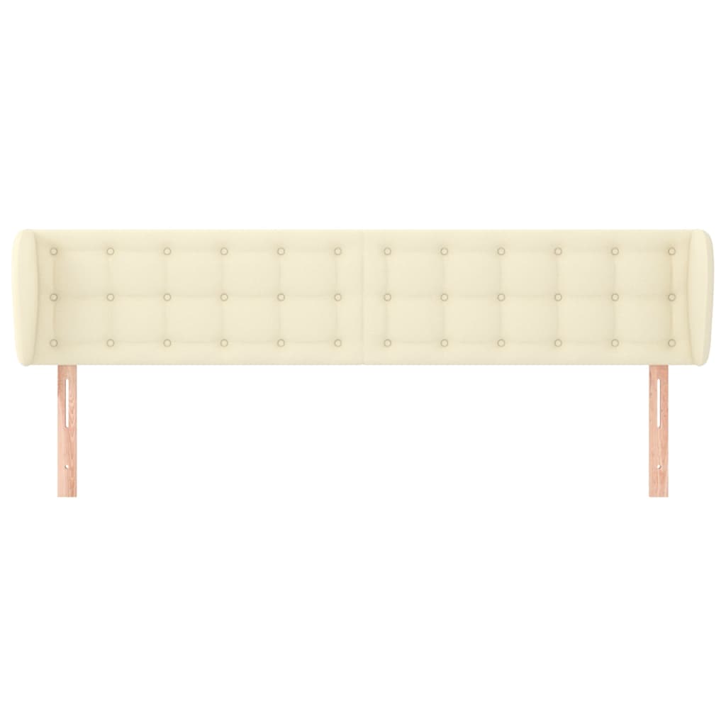 vidaXL Kopfteil mit Ohren Creme 163x23x78/88 cm Kunstleder