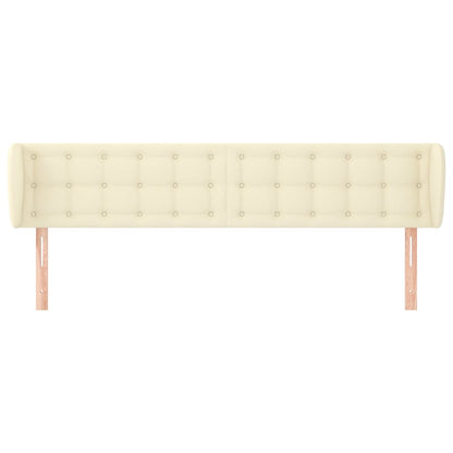 vidaXL Kopfteil mit Ohren Creme 163x23x78/88 cm Kunstleder