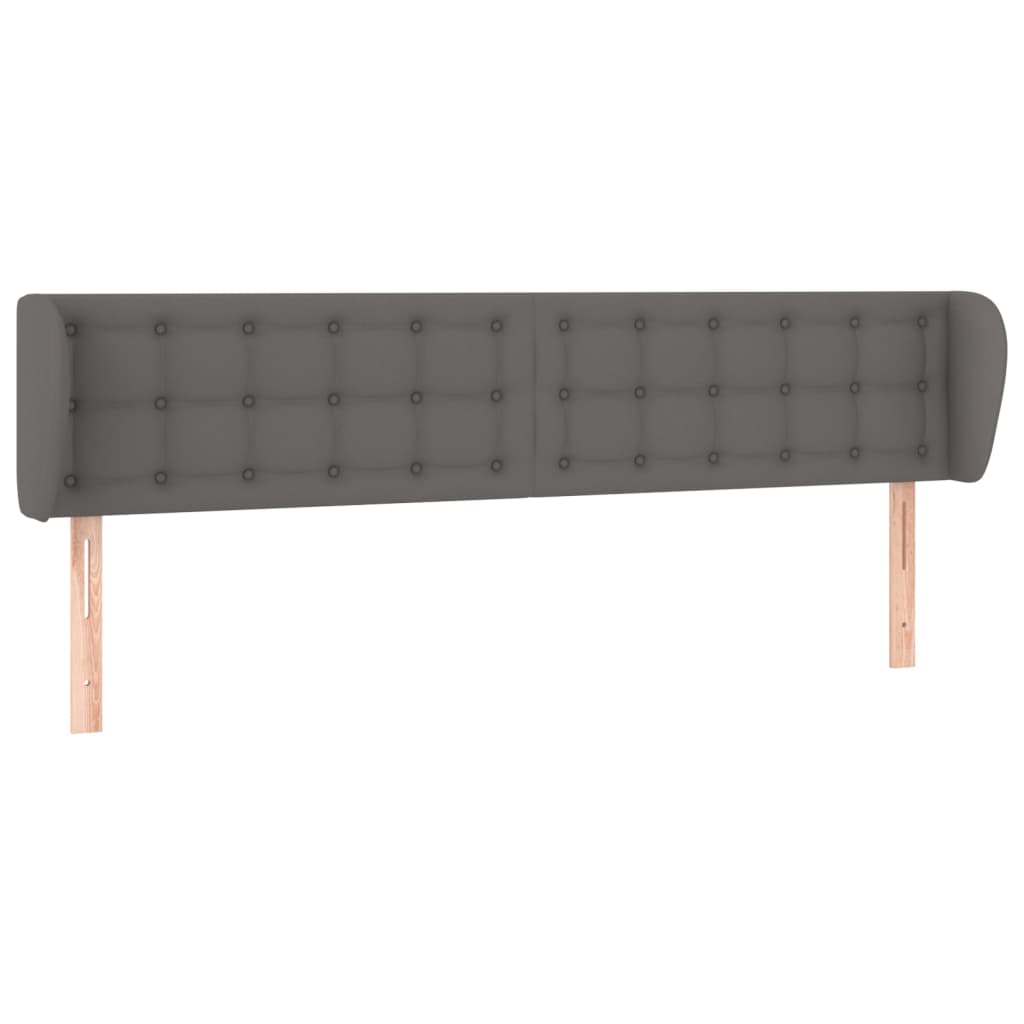 vidaXL Kopfteil mit Ohren Grau 163x23x78/88 cm Kunstleder