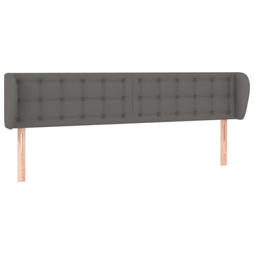 vidaXL Kopfteil mit Ohren Grau 163x23x78/88 cm Kunstleder